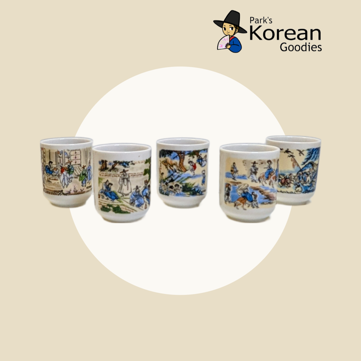 Soju Glass Set featuring Shin Yun-bok’s iconic paintings